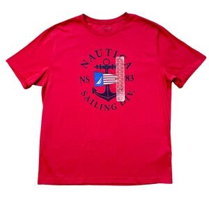 NWT Nautica Men’s Red Graphic Short Sleeve Shirt USA Size XL